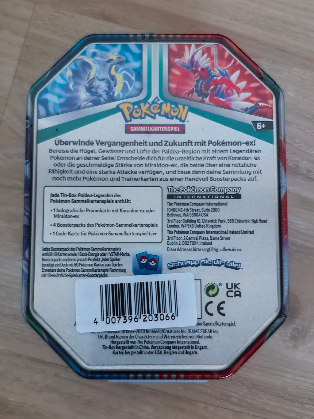 Pokémon TCG: Koraidon EX Tin.