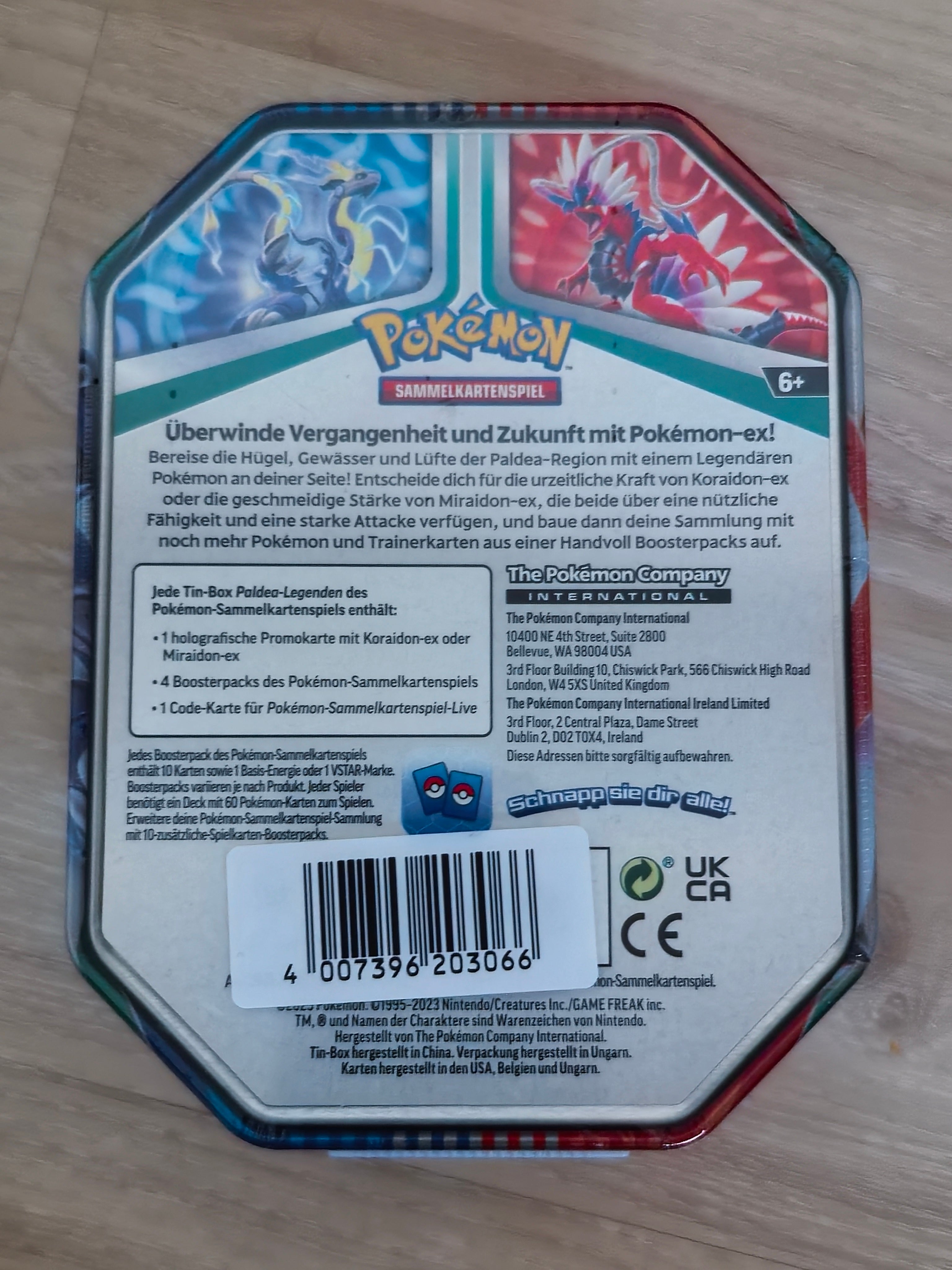 Pokémon TCG: Koraidon EX Tin.